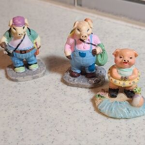 Colorful Pig Figurines Set